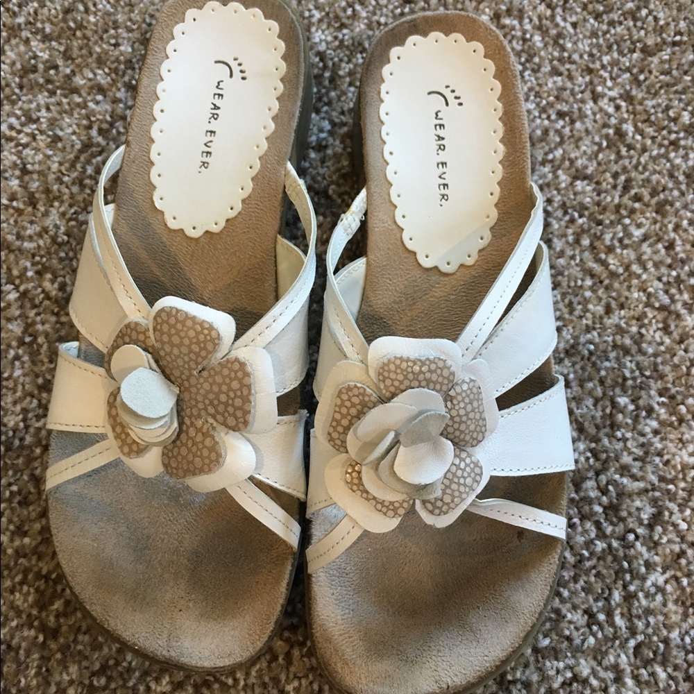 Wear ever white flower sandals
